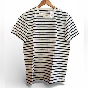 👕NWT J. Crew Men's Navy and White Striped Tee Size L